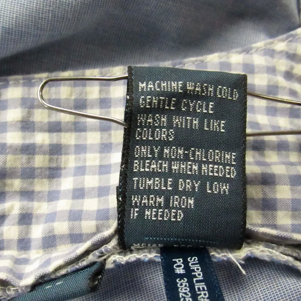 Polo Ralph Lauren Shorts Mens 38x9.5 Seersucker Chino Blue Gingham‎ Check